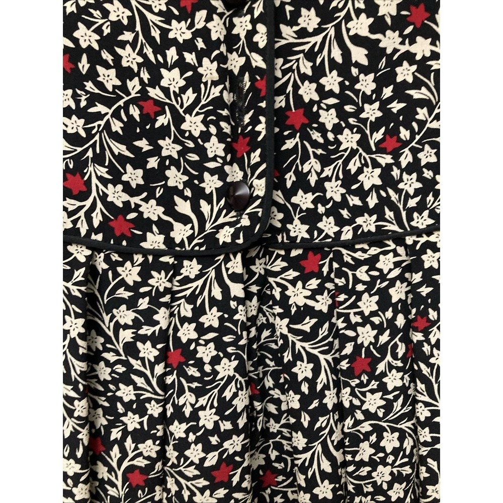 VTG Maggy London by Jeannene Booher Silk Front Button Floral Dress - Sz 10 - Picture 4 of 15